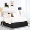 100% Cotton 600 Thread Count Dust Ruffled Classic Tailored Styling Pleated Bed Skirt, 1 Piece Box Pleated Bed Skirt 12" Drop Length (Queen Size, Black) view 2