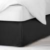 100% Cotton 600 Thread Count Dust Ruffled Classic Tailored Styling Pleated Bed Skirt, 1 Piece Box Pleated Bed Skirt 12" Drop Length (Queen Size, Black) view 3