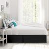 100% Cotton 600 Thread Count Dust Ruffled Classic Tailored Styling Pleated Bed Skirt, 1 Piece Box Pleated Bed Skirt 12" Drop Length (Queen Size, Black) view 4