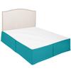 100% Cotton 600 Thread Count Dust Ruffled Classic Tailored Styling Pleated Bed Skirt, 1 Piece Box Pleated Bed Skirt 12" Drop Length (Full Size, Teal) view 1