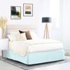 100% Cotton 600 Thread Count Dust Ruffled Classic Tailored Styling Pleated Bed Skirt, 1 Piece Box Pleated Bed Skirt 12" Drop Length (Twin Size, Aqua) view 2