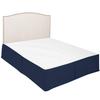 100% Cotton 600 Thread Count Dust Ruffled Classic Tailored Styling Pleated Bed Skirt, 1 Piece Box Pleated Bed Skirt 12" Drop Length (Full Size, Navy Blue) view 1