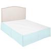 100% Cotton 600 Thread Count Dust Ruffled Classic Tailored Styling Pleated Bed Skirt, 1 Piece Box Pleated Bed Skirt 12" Drop Length (Full Size, Aqua) view 1