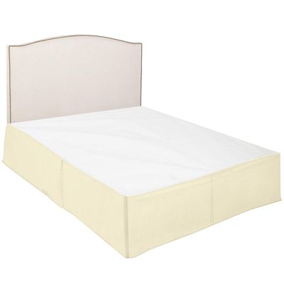100% Cotton 600 Thread Count Dust Ruffled Classic Tailored Styling Pleated Bed Skirt, 1 Piece Box Pleated Bed Skirt 12" Drop Length (Full Size, Ivory)