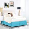 100% Cotton 600 Thread Count Dust Ruffled Classic Tailored Styling Pleated Bed Skirt, 1 Piece Box Pleated Bed Skirt 12" Drop Length (Queen Size, Turquoise) view 2