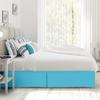 100% Cotton 600 Thread Count Dust Ruffled Classic Tailored Styling Pleated Bed Skirt, 1 Piece Box Pleated Bed Skirt 12" Drop Length (Queen Size, Turquoise) view 4