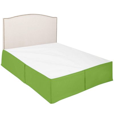 100% Cotton 600 Thread Count Dust Ruffled Classic Tailored Styling Pleated Bed Skirt, 1 Piece Box Pleated Bed Skirt 12" Drop Length (Twin Size, Sage)