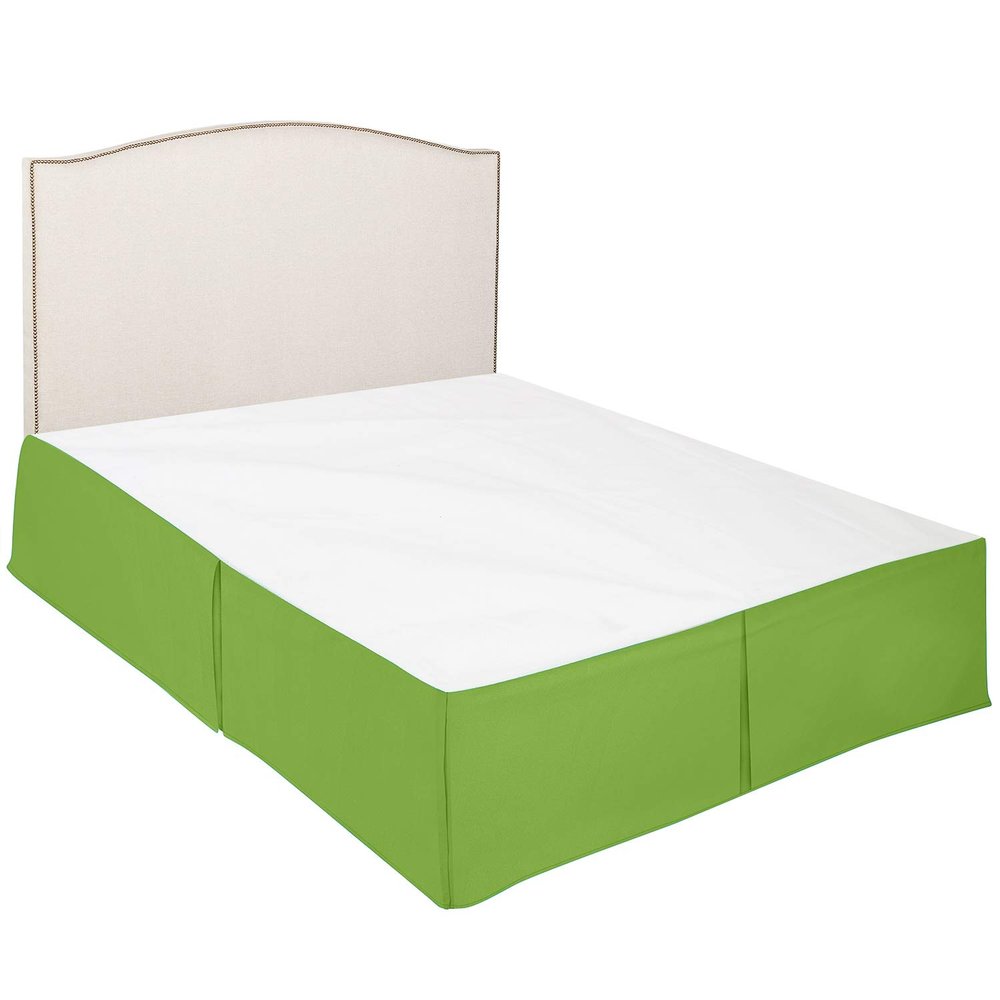 100% Cotton 600 Thread Count Dust Ruffled Classic Tailored Styling Pleated Bed Skirt, 1 Piece Box Pleated Bed Skirt 12" Drop Length (Twin Size, Sage)