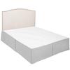 100% Cotton 600 Thread Count Dust Ruffled Classic Tailored Styling Pleated Bed Skirt, 1 Piece Box Pleated Bed Skirt 12" Drop Length (Queen Size, Light Grey) view 1