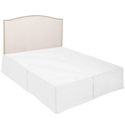 100% Cotton 600 Thread Count Dust Ruffled Classic Tailored Styling Pleated Bed Skirt, 1 Piece Box Pleated Bed Skirt 12" Drop Length (Twin Size, White)