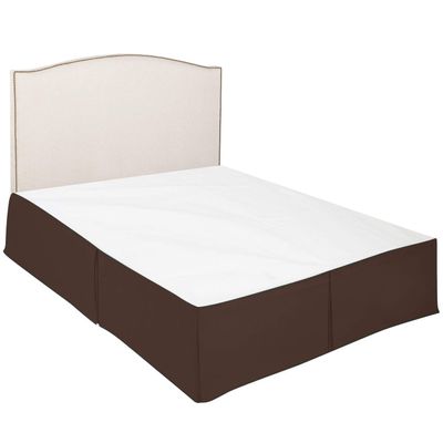 100% Cotton 600 Thread Count Dust Ruffled Classic Tailored Styling Pleated Bed Skirt, 1 Piece Box Pleated Bed Skirt 12" Drop Length (Full Size, Chocolate)