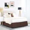 100% Cotton 600 Thread Count Dust Ruffled Classic Tailored Styling Pleated Bed Skirt, 1 Piece Box Pleated Bed Skirt 12" Drop Length (Full Size, Chocolate) view 2
