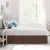 100% Cotton 600 Thread Count Dust Ruffled Classic Tailored Styling Pleated Bed Skirt, 1 Piece Box Pleated Bed Skirt 12" Drop Length (Full Size, Chocolate) view 4