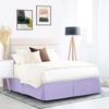 100% Cotton 600 Thread Count Dust Ruffled Classic Tailored Styling Pleated Bed Skirt, 1 Piece Box Pleated Bed Skirt 12" Drop Length (Full Size, Lavender) view 2