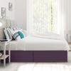 100% Cotton 600 Thread Count Dust Ruffled Classic Tailored Styling Pleated Bed Skirt, 1 Piece Box Pleated Bed Skirt 12" Drop Length (Queen Size, Purple) view 4