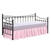 100% Cotton 600 Thread Count Daybed Skirt, 1 Piece Daybed Skirt Dust Ruffle Split Corners with 15" Drop Day Bed Skirts Three Side Coverage (Twin Size, Pink) view 1