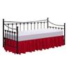 100% Cotton 600 Thread Count Daybed Skirt, 1 Piece Daybed Skirt Dust Ruffle Split Corners with 12" Drop Day Bed Skirts Three Side Coverage (Twin Size, Red) view 1