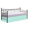 100% Cotton 600 Thread Count Daybed Skirt, 1 Piece Daybed Skirt Dust Ruffle Split Corners with 12" Drop Day Bed Skirts Three Side Coverage (Twin Size, Aqua) view 1