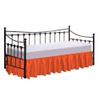 100% Cotton 600 Thread Count Daybed Skirt, 1 Piece Daybed Skirt Dust Ruffle Split Corners with 12" Drop Day Bed Skirts Three Side Coverage (Twin Size, Orange) view 1