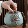 13cm Chinese Ceramic Tea Caddy Tea Sealed Storage Jar Decoration Kung Fu Tea Ceremony view 3