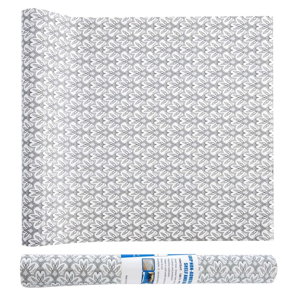 18" W x 96" L Floral Drawer and Shelf Liner for Cabinets, Non-Adhesive Strong Grip Non-Slip Flower Shelf Cabinet Kitchen Shelf Liners for Kitchen Cabinets