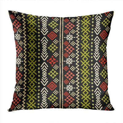 Shenywell Throw Pillow Decor Square 18x18 Inch Tribal Art Boho Style Dark Red Black White Easter Rustic Decorative Cushion Cover Printed Pillowcase Cover Home Sofa Living Room