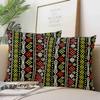Shenywell Throw Pillow Decor Square 18x18 Inch Tribal Art Boho Style Dark Red Black White Easter Rustic Decorative Cushion Cover Printed Pillowcase Cover Home Sofa Living Room view 4