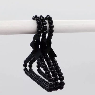 LUMoony 2Pcs Fashion Plastic Pearl Bow Clothes Clothing Hanger Hangers for Kids Children Pet Dog Faux Pearl Bow Clothes Hangers Plastic Pearl Beaded Bow Clothes Dress Coat Hanger