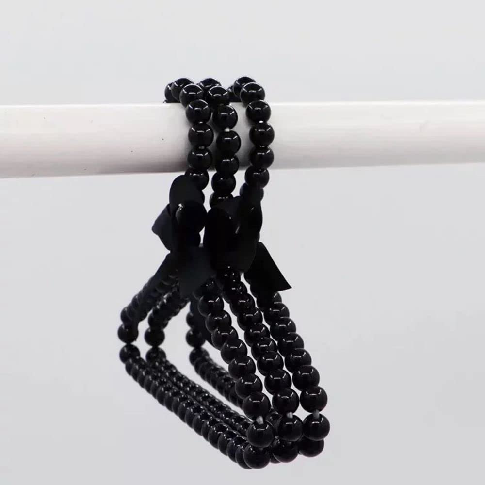 LUMoony 2Pcs Fashion Plastic Pearl Bow Clothes Clothing Hanger Hangers for Kids Children Pet Dog Faux Pearl Bow Clothes Hangers Plastic Pearl Beaded Bow Clothes Dress Coat Hanger