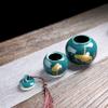 15.5cm Ceramic Gourd Shape Tea Caddy Tea Ceremony Spices Storage Box Chinese Storage Jar view 3