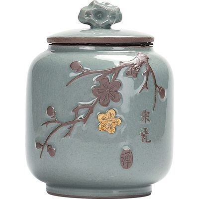 14.5cm Ceramic Sealed Tea Box Storage Tank Portable Tea Storage Tea Caddy Tea Jar