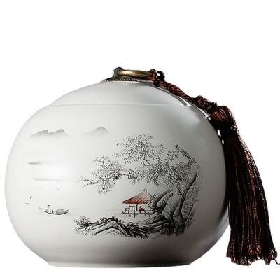 13cm Ceramic Tea Caddy Portable Sealed Travel Tea Jar Candy Coffee Storage Spice Container