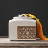 12.2cm Ceramic Tea Caddy Puer Seal Storage Jar Portable Travel Coffee Canister Tea Box view 4