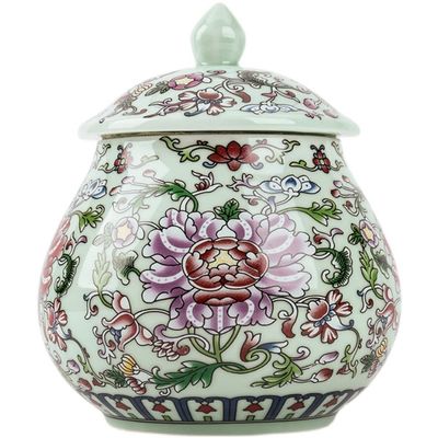15.5cm Chinese Home Decoration Storage Tea Caddy Room Coffee Jar Table Accessories
