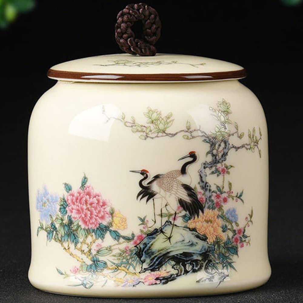 11.5cm Tea Caddy Porcelain Storage Jar Candy Box Spice Storage Tank Sealed Canister