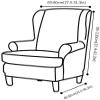 2 Pieces Velvet Wing Back Chair Slipcover,Stretch Soft Chair Cover,Plush Solid Color American Armchair Cover with Cushion Cover for Home Hotel (Navy) view 3