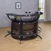 Coaster Home Furnishings - Dallas - 3-Piece Acrylic and Glass Home Bar Cabinet - Curved, Freestanding, Glass Shelves, Stemware Rack, Bottle Wine Rack - Contemporary - Dining Room - Black - 182135-S3 view 2