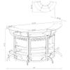 Coaster Home Furnishings - Dallas - 3-Piece Acrylic and Glass Home Bar Cabinet - Curved, Freestanding, Glass Shelves, Stemware Rack, Bottle Wine Rack - Contemporary - Dining Room - Black - 182135-S3 view 3