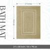 Feather & Stitch 2 Piece Towel Like Bath Mats (30x21 Inch) 100% Cotton Terry Bath Mats, Bathroom Shower Floor Mats [NOT A Bathroom Rug], Soft Absorbent Washable Mats - Linen view 3