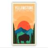 Yellowstone National Park, Retro Travel Poster Print, Yellowstone National Park Volcanic Hot Spot, Office Wall Art - 12x18 view 3