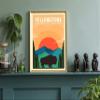 Yellowstone National Park, Retro Travel Poster Print, Yellowstone National Park Volcanic Hot Spot, Office Wall Art - 12x18 view 4
