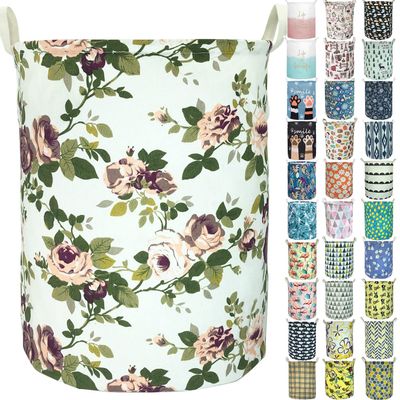 Aouker Merdes 19.7 Waterproof Foldable Laundry Hamper, Dirty Clothes Laundry Basket, Linen Bin Storage Organizer for Toy Collection (Laurel)