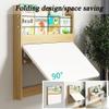 AGYHAM Folding Wood Table Wall Mounted Fall Leaves Table Wall Table, Living Room Bedroom Floating Computer Desk with Storage Rack (Size : 80X39CM) view 3