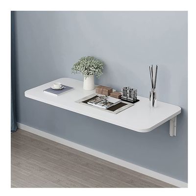 AGYHAM Folding Wall Mounted Workbench Deciduous Table, Kitchen Bedroom Wall Mounted Computer Desk with Metal Stand, Easy to Install (Size : 120x30cm/47.24x11.81in)