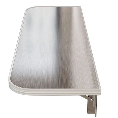 AGYHAM Folding Table Wall-Mounted Workbench Deciduous Table, Brushed Stainless Steel Craft Small Space Wall-Mounted Computer Table (Size : 50X30cm)
