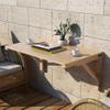 AGYHAM Folding Wall-Mounted Workbench Deciduous Table, Small Space Kitchen Dining Table, Bedroom Wall-Mounted Computer Table, Wood Color (Size : 80x60cm/31.49x23.62in) view 2