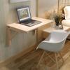 AGYHAM Folding Wall-Mounted Workbench Deciduous Table, Small Space Kitchen Dining Table, Bedroom Wall-Mounted Computer Table, Wood Color (Size : 80x60cm/31.49x23.62in) view 4