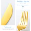 24Pcs Gold Dinnerware Set Stainless Steel Tableware Set Knife Fork Spoon Luxury Cutlery Set Gift Box Flatware Dishwasher Safe,Blue view 3