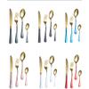 24Pcs Gold Dinnerware Set Stainless Steel Tableware Set Knife Fork Spoon Luxury Cutlery Set Gift Box Flatware Dishwasher Safe,Blue view 4