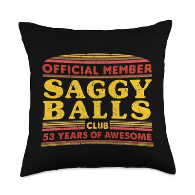 53 Years of Awesome official member saggy balls club 53 Throw Pillow